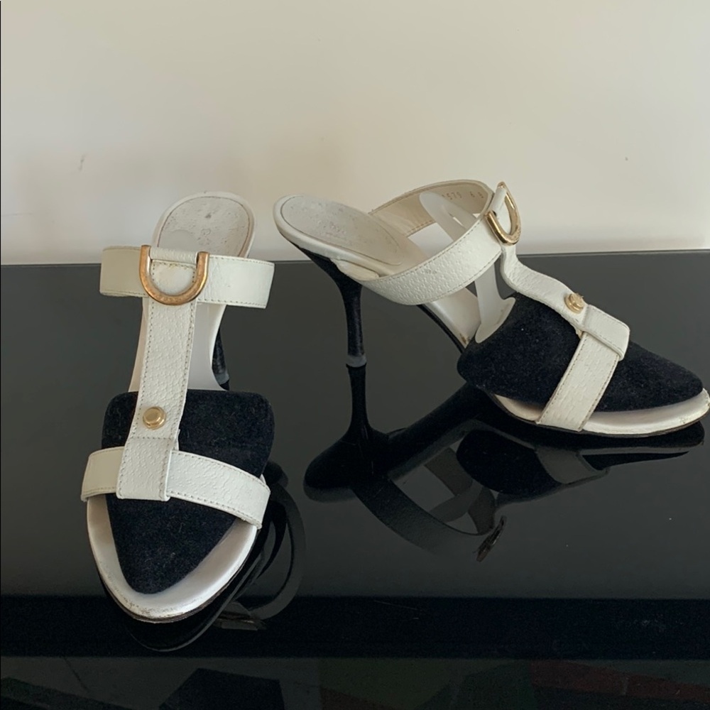 Gucci high heel sandals white leather